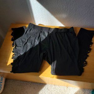 SHEIN Curve Black Cut Out Leg Leggings Size 3XL New